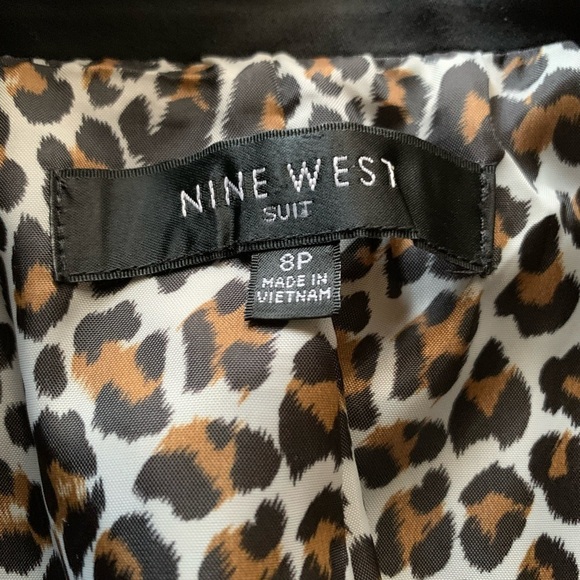 Nine West Tailor Black Jacket Animal Print Apparel - Picture 6 of 12
